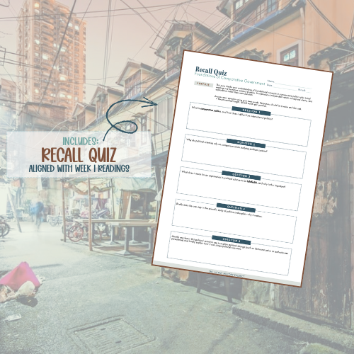 Recall Quiz: Foundations of Comparative Government (Week 1)